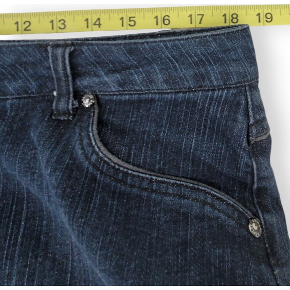 Ashley Stewart Womens Plus 16 Wide Leg Jeans Dark Wash‎ Stretch Denim Casual - Picture 4 of 4